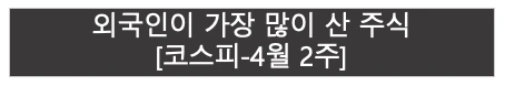 외국인이 가장 많이 산 주식 | 코스피 4월 2주 |